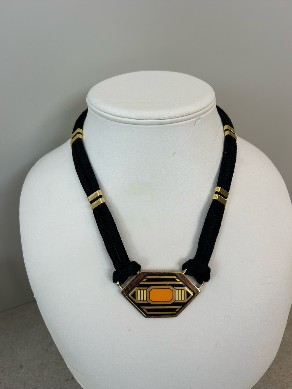 VINTAGE Beautiful Michaela Frey 24 Gold plated Art Deco Necklace❤️